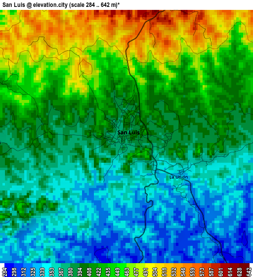 San Luis elevation map