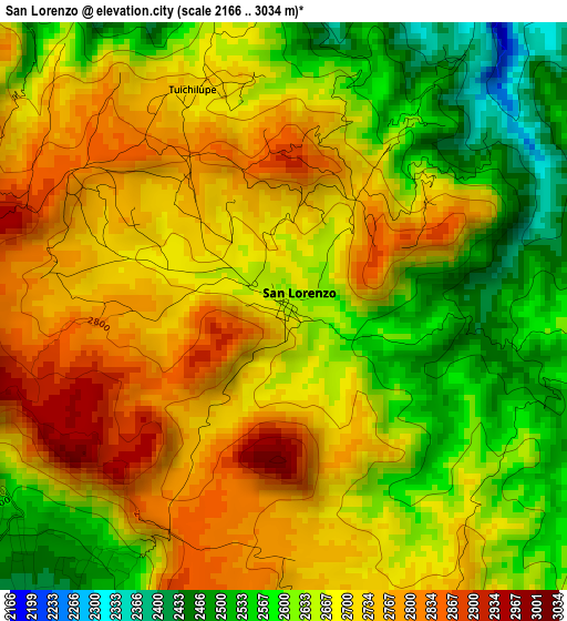 San Lorenzo elevation map