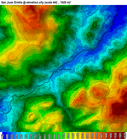 San Juan Ermita elevation map