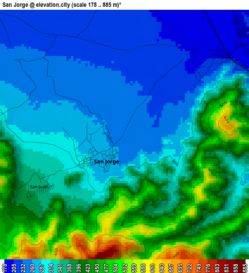 San Jorge elevation map