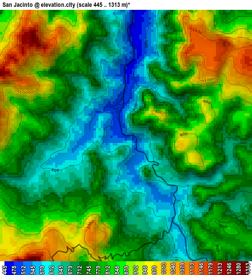 San Jacinto elevation map