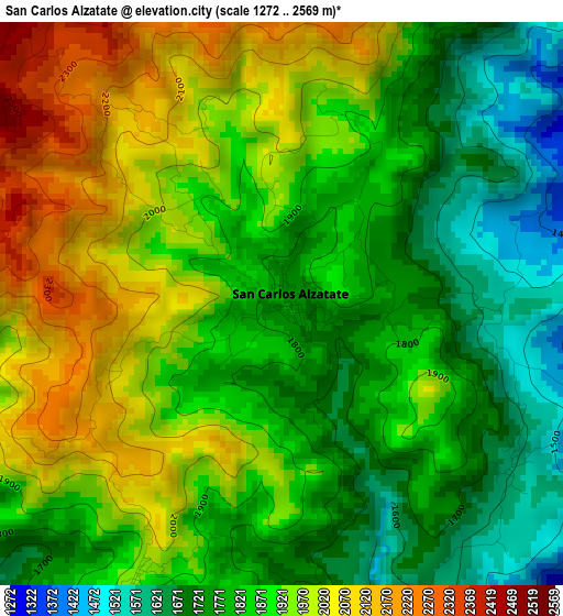 San Carlos Alzatate elevation map