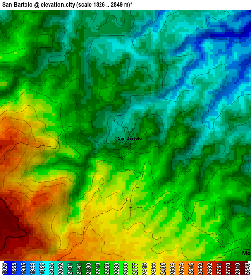 San Bartolo elevation map