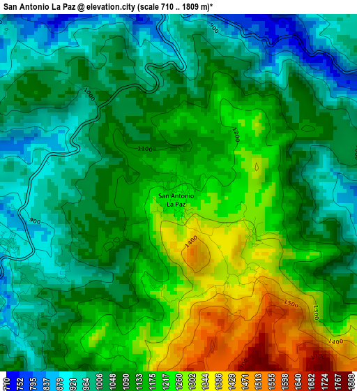 San Antonio La Paz elevation map
