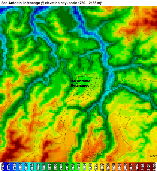 San Antonio Ilotenango elevation map