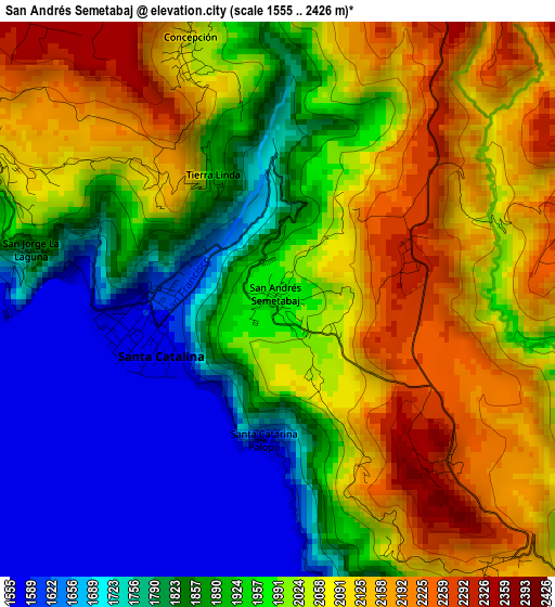 San Andrés Semetabaj elevation map