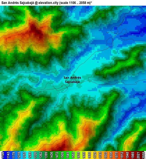 San Andrés Sajcabajá elevation map