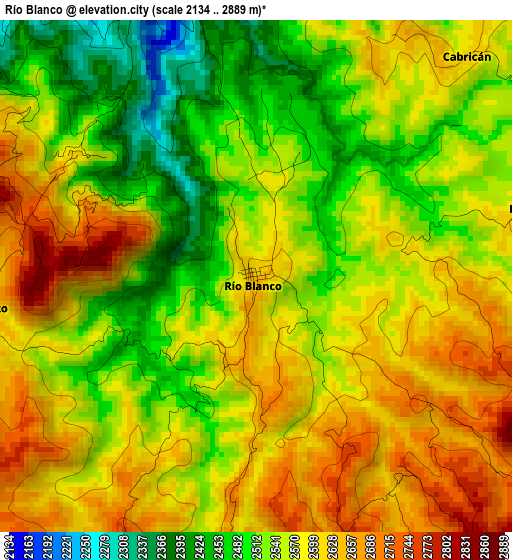 Río Blanco elevation map