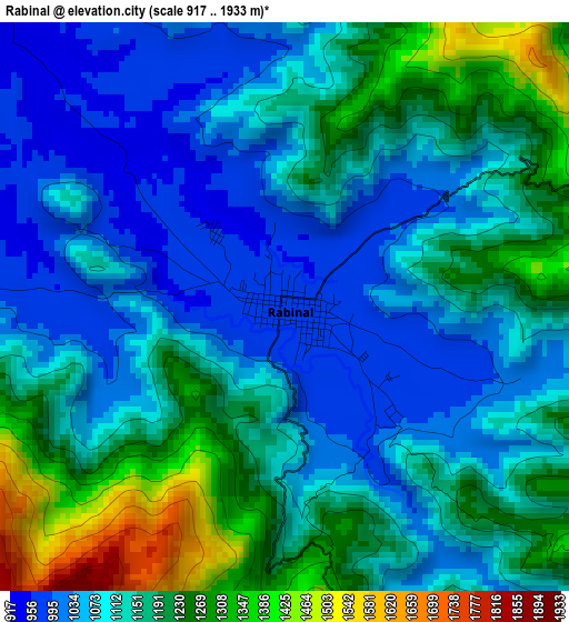 Rabinal elevation map