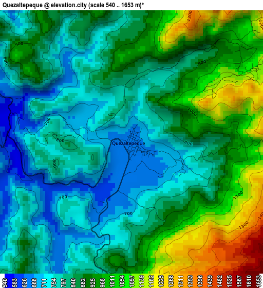 Quezaltepeque elevation map