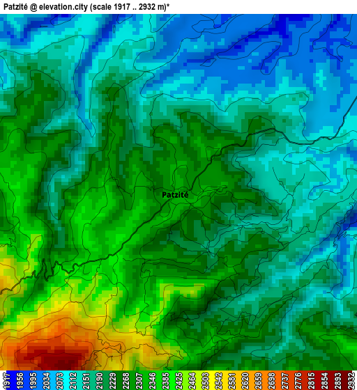 Patzité elevation map