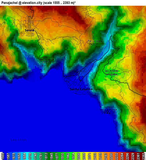 Panajachel elevation map