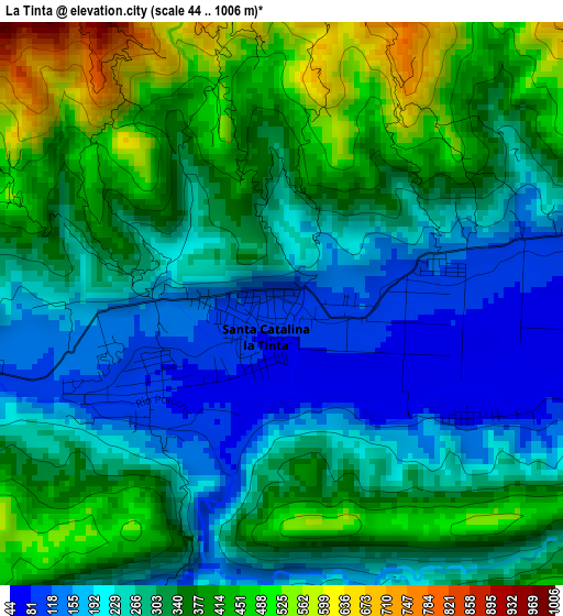 La Tinta elevation map