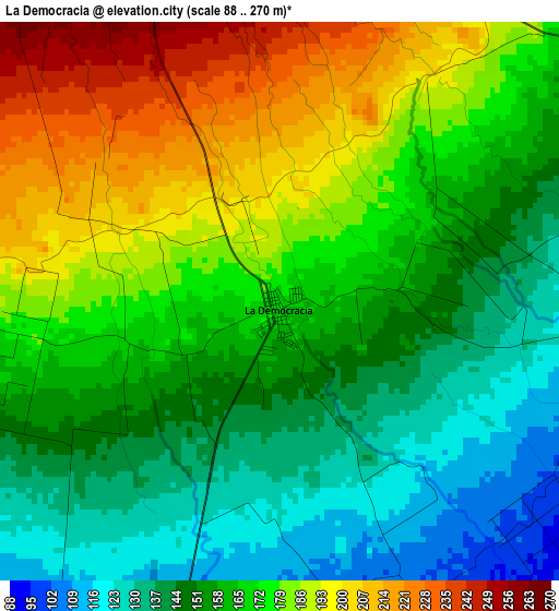 La Democracia elevation map