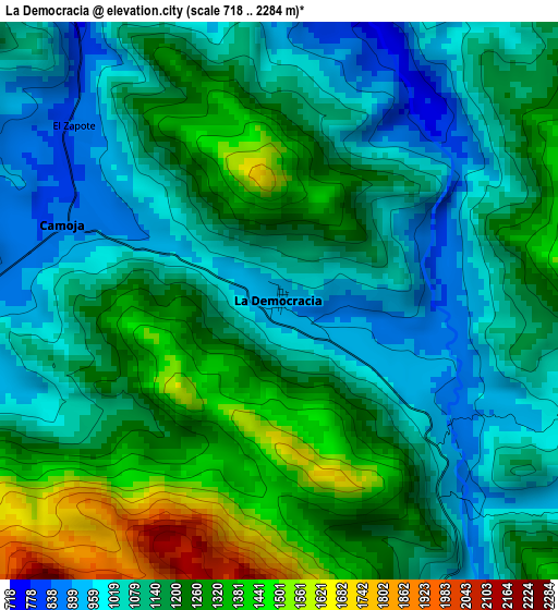 La Democracia elevation map