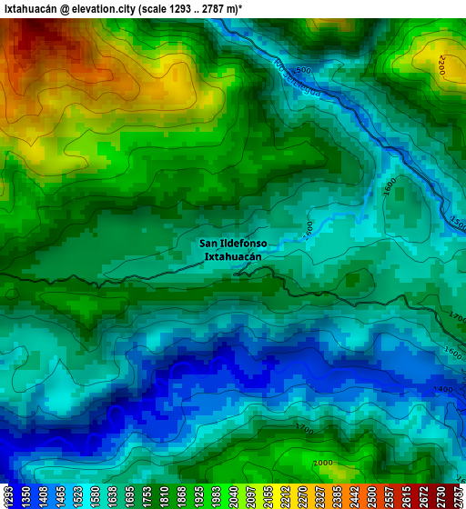 Ixtahuacán elevation map