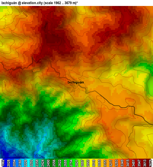 Ixchiguán elevation map