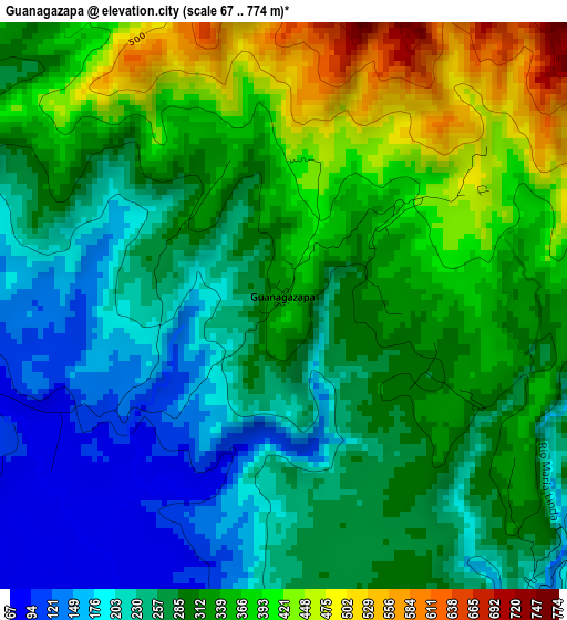 Guanagazapa elevation map