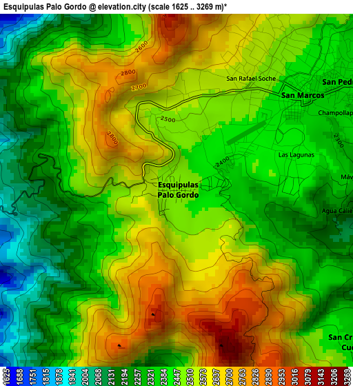 Esquipulas Palo Gordo elevation map