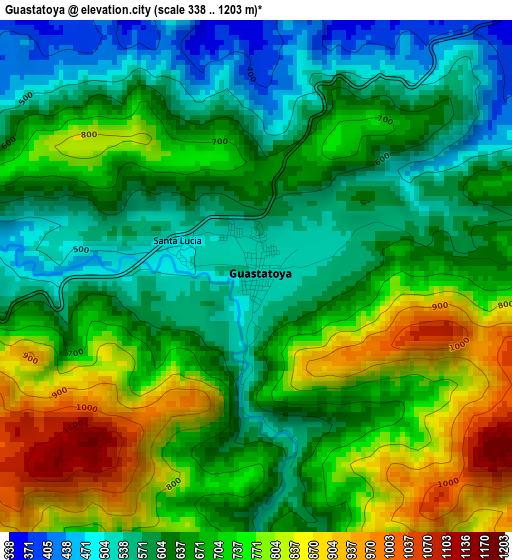 Guastatoya elevation map