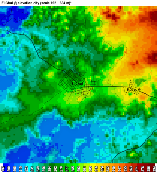 El Chal elevation map