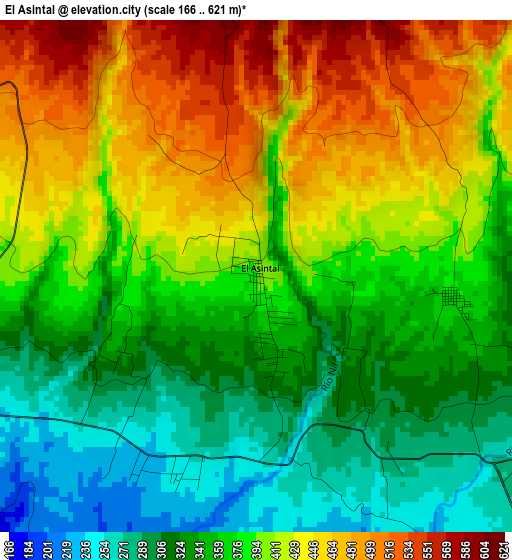 El Asintal elevation map