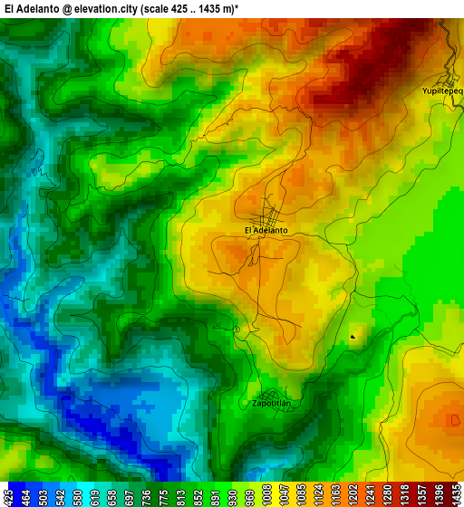 El Adelanto elevation map