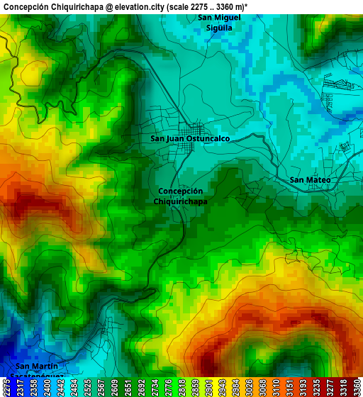 Concepción Chiquirichapa elevation map