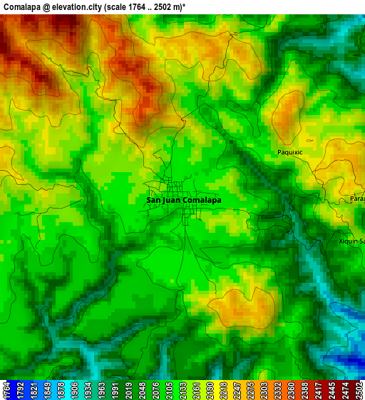 Comalapa elevation map