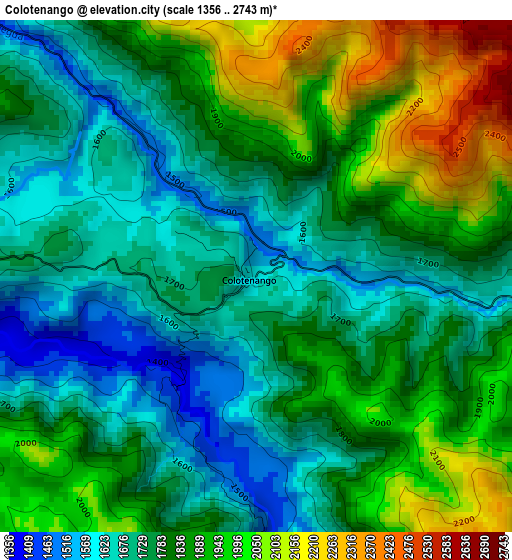 Colotenango elevation map