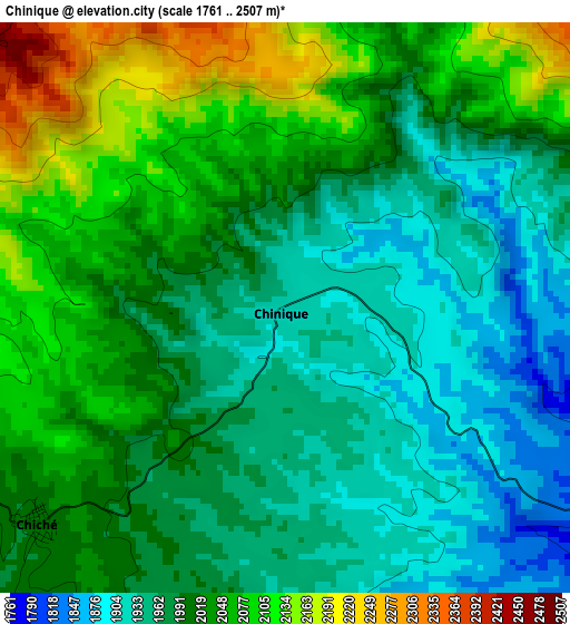 Chinique elevation map