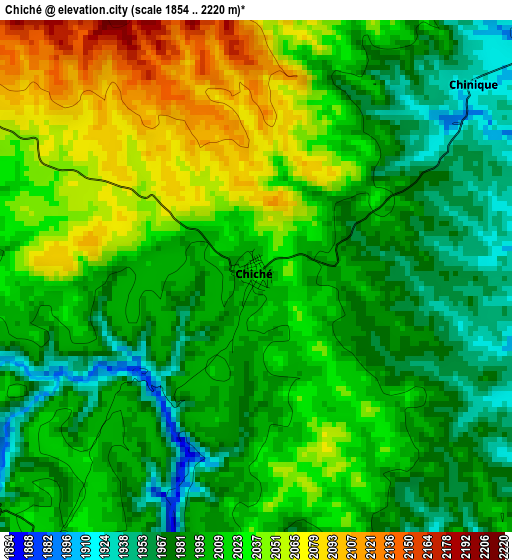 Chiché elevation map