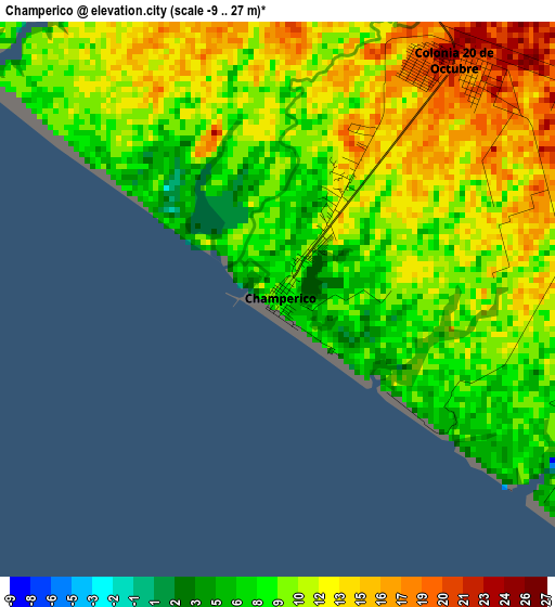 Champerico elevation map