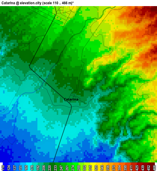 Catarina elevation map