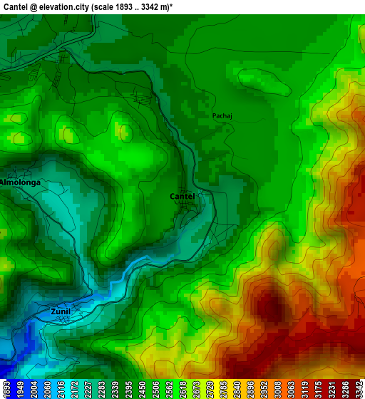 Cantel elevation map