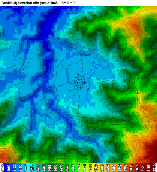 Canillá elevation map