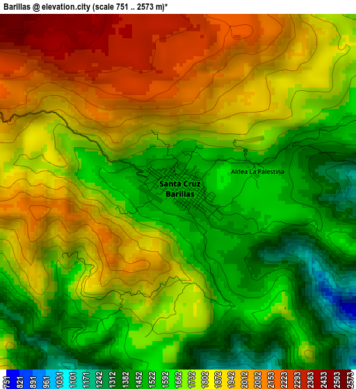 Barillas elevation map