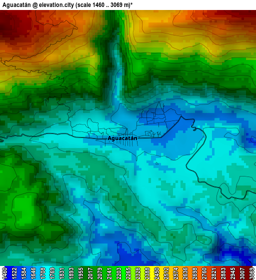Aguacatán elevation map