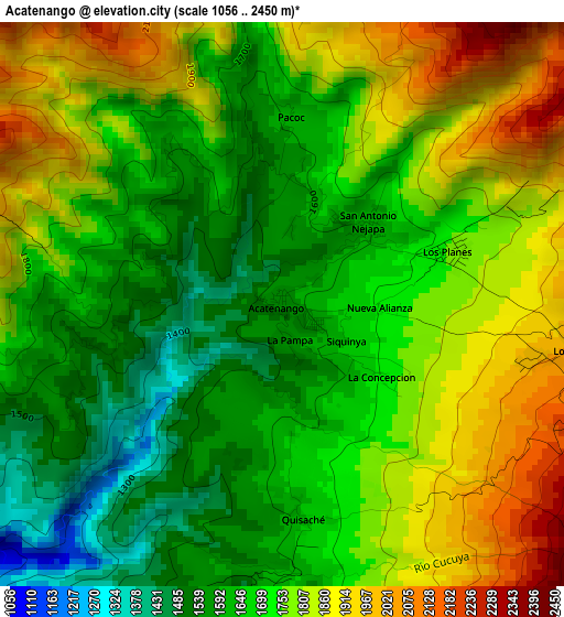 Acatenango elevation map