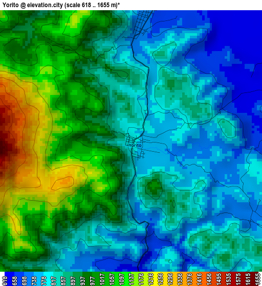 Yorito elevation map