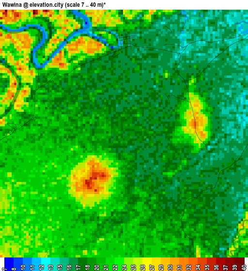 Wawina elevation map