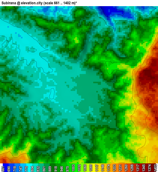 Subirana elevation map