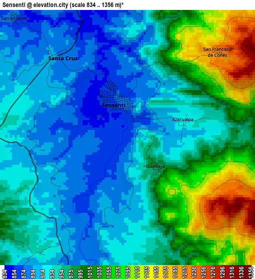 Sensenti elevation map