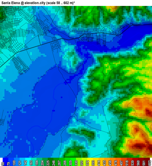 Santa Elena elevation map