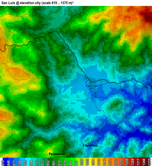 San Luis elevation map