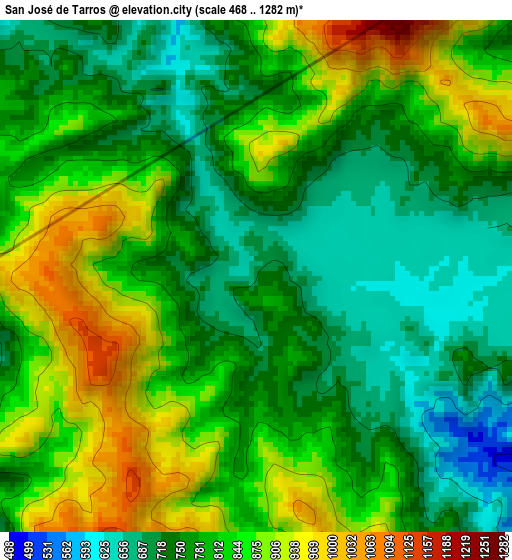 San José de Tarros elevation map