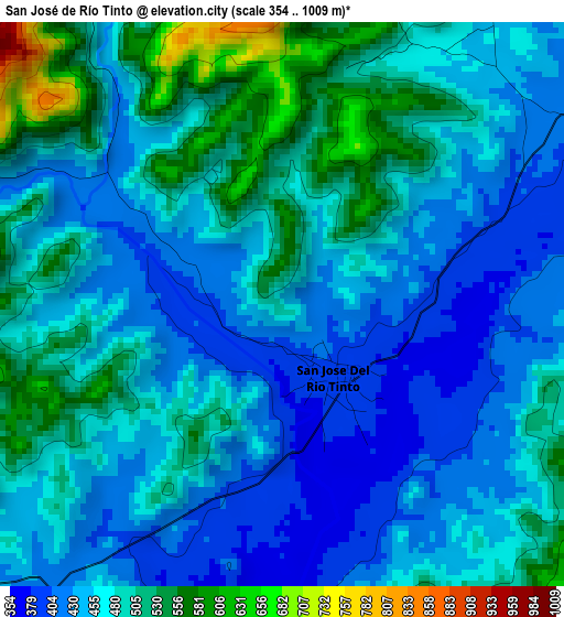 San José de Río Tinto elevation map