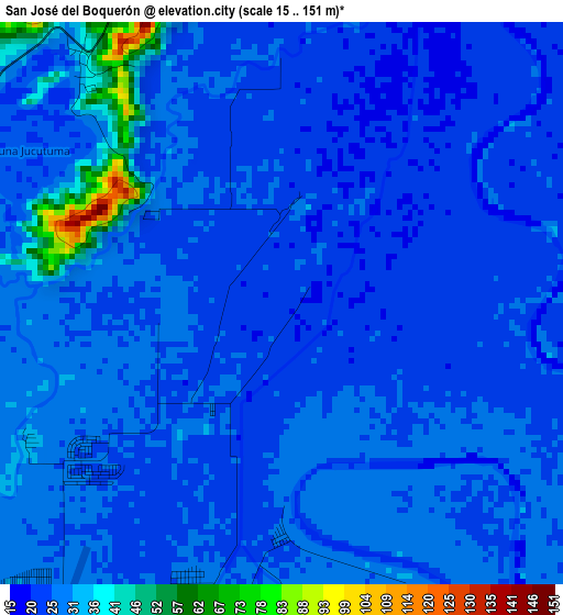 San José del Boquerón elevation map