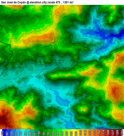 San José de Copán elevation map