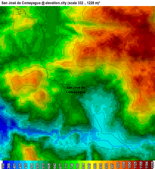 San José de Comayagua elevation map